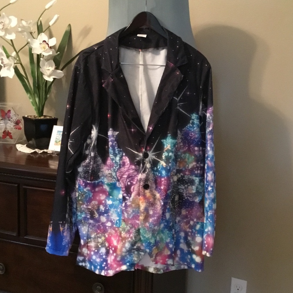 Men's Multicolor Holiday Print Lightweight Jacket